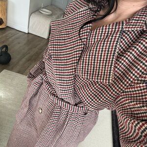 Bardot Check Patterned Trench Coat